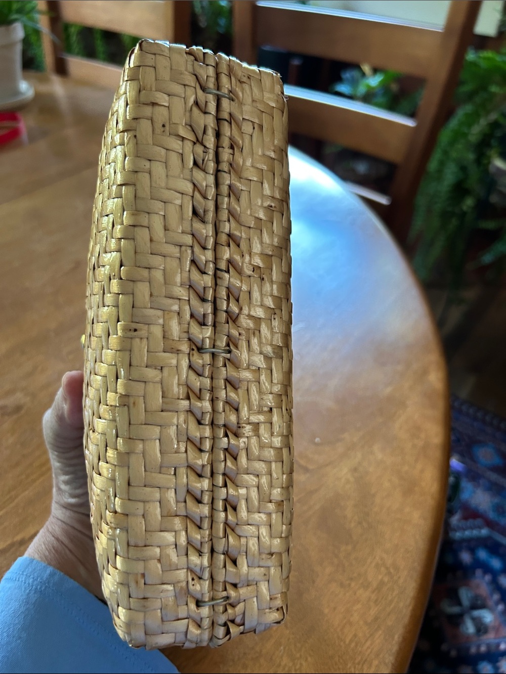 Vanessa Woven Straw Clutch Bag with Gold Accent - Natural - Picture 5 of 6